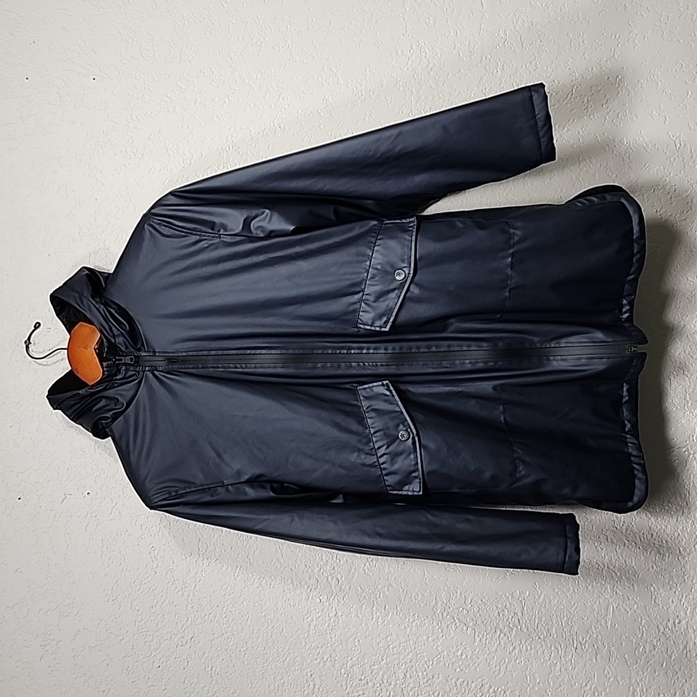 Zara Blue Vinyl Coat Sz. 13-14 cm - Picture 1 of 6